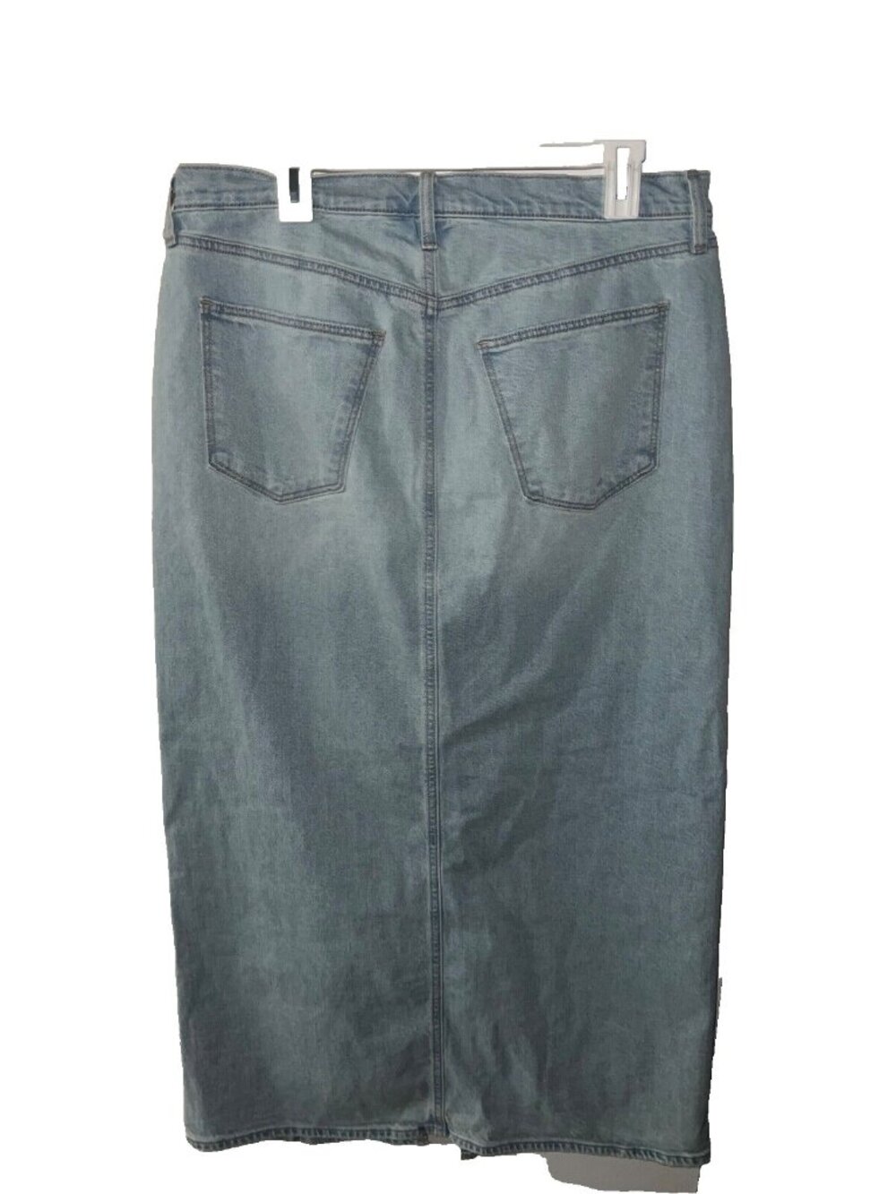 Women's blue Denim Maxi Skirt - Universal Thread Medium Wash 16 large slit NEW - Picture 4 of 6